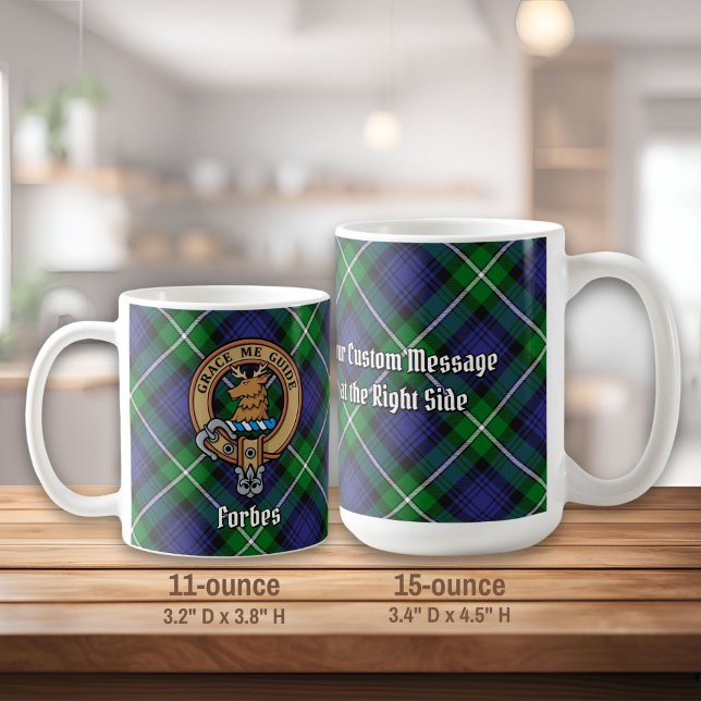 Clan Forbes Crest over Tartan Coffee Mug (Creator Uploaded)