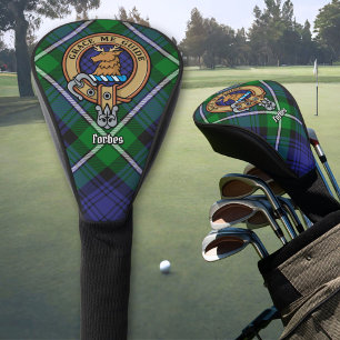 Clan Forbes Crest over Tartan Golf Head Cover