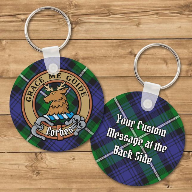 Clan Forbes Crest over Tartan Key Ring (Creator Uploaded)