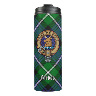 Clan Forbes Crest over Tartan Thermal Tumbler