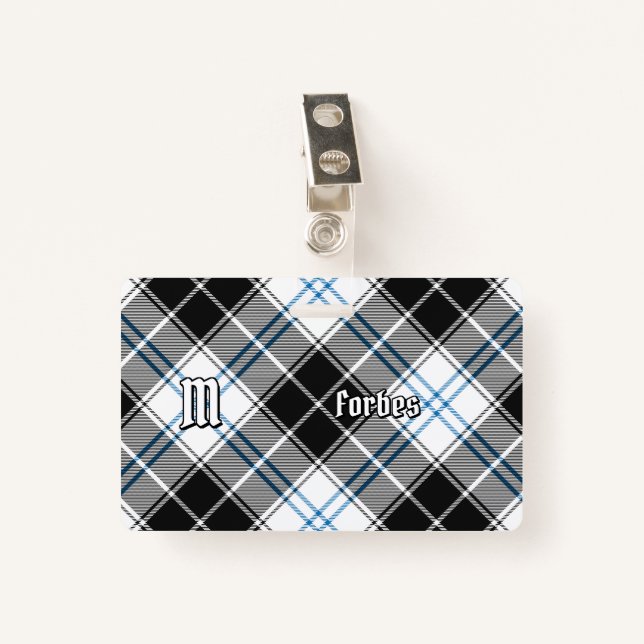 Clan Forbes Dress Tartan ID Badge (Front with Clip)