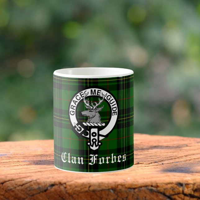 Clan Forbes Tartan and Crest Badge  Coffee Mug (Creator Uploaded)