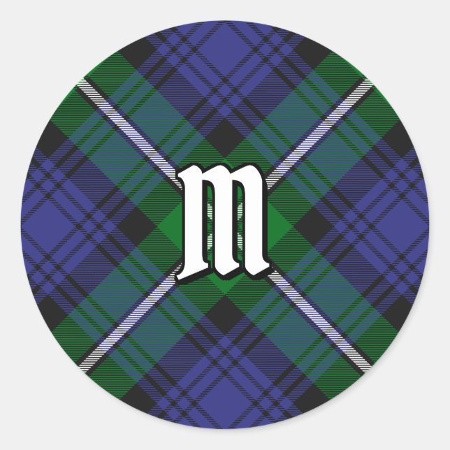 Clan Forbes Tartan Classic Round Sticker (Front)