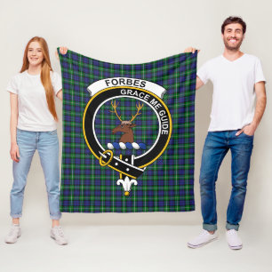 Clan Forbes Tartan Plaid Fleece Blanket