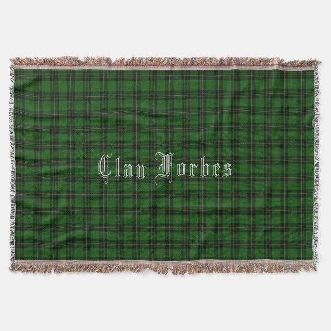 Clan Forbes Tartan Throw Blanket (Front)