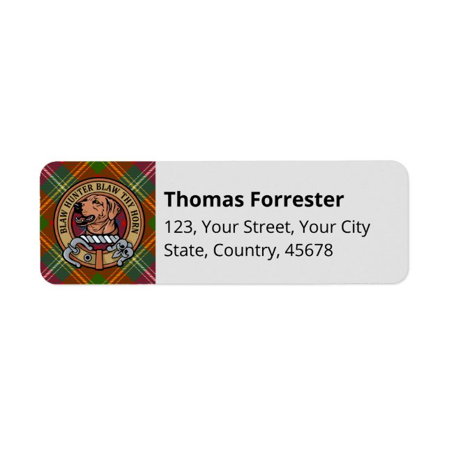 Clan Forrester Crest over Tartan (Front)