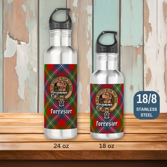 Clan Forrester Crest over Tartan 710 Ml Water Bottle (Creator Uploaded)