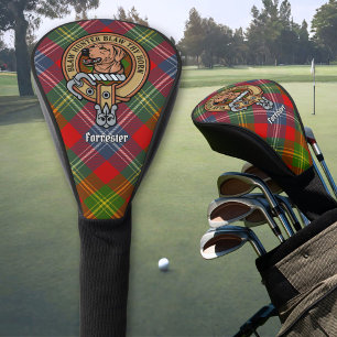 Clan Forrester Crest over Tartan Golf Head Cover
