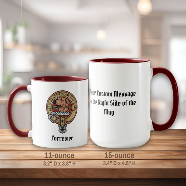 Clan Forrester Crest over Tartan Mug (Creator Uploaded)