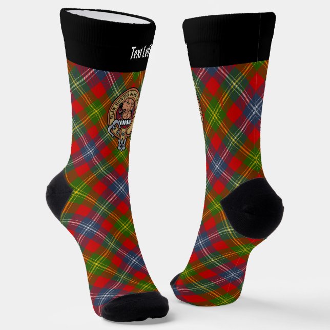 Clan Forrester Crest over Tartan Socks (Angled)