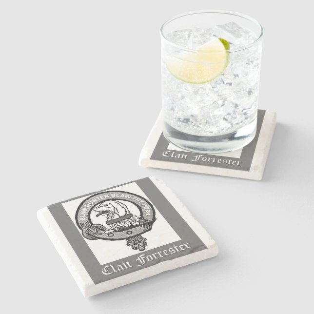 Clan Forrester Crest Stone Coaster (Side)