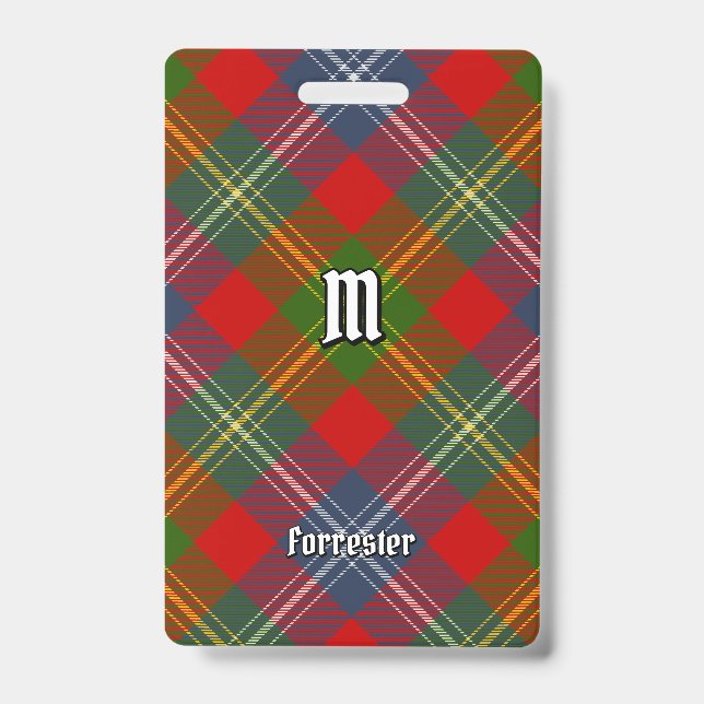 Clan Forrester Tartan ID Badge (Front)