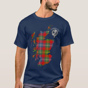 Clan Forrester Tartan Map & Crest T-Shirt