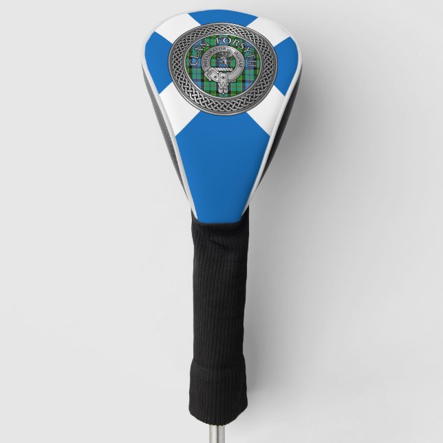 Clan Forsyth Crest & Tartan Knot Golf Head Cover (Front)