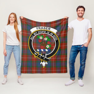 Clan Fraser Ancient Tartan Plaid Fleece Blanket