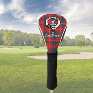 Clan Fraser Crest Badge & Tartan Customisable Golf Head Cover