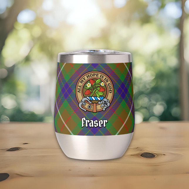Clan Fraser Crest over Hunting Tartan (Creator Uploaded)