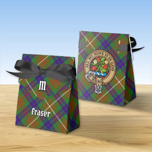 Clan Fraser Crest over Hunting Tartan Favour Box