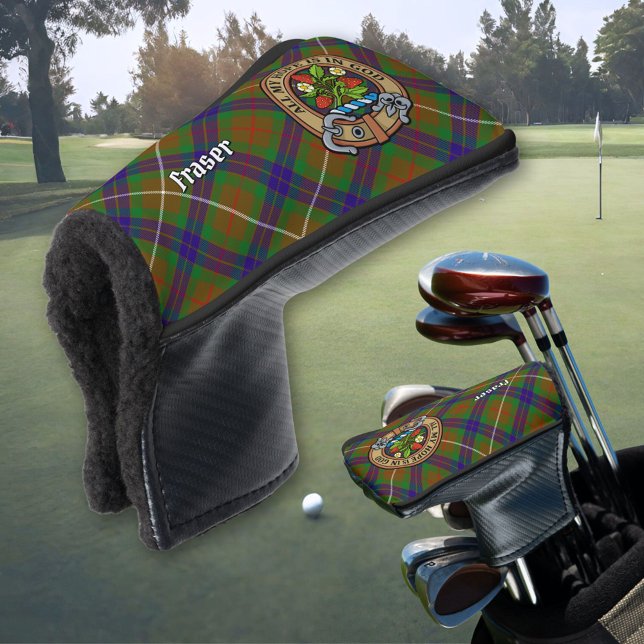 Clan Fraser Crest over Hunting Tartan Golf Head Cover (Creator Uploaded)