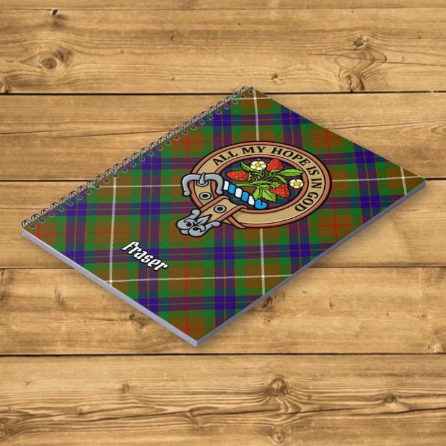 Clan Fraser Crest over Hunting Tartan Notebook (Creator Uploaded)