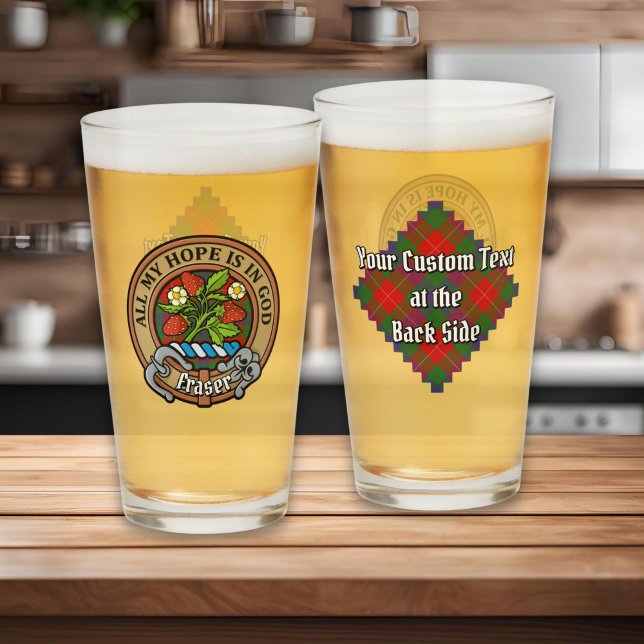 Clan Fraser Crest over Tartan Glass (Creator Uploaded)