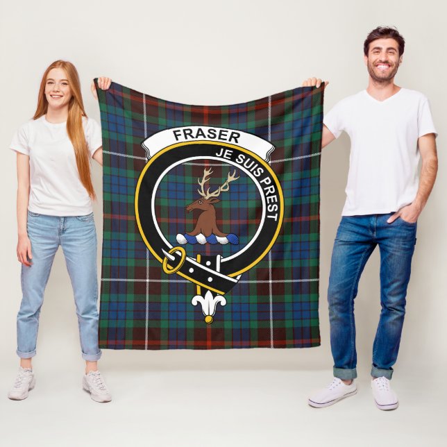 Clan Fraser Hunting Ancient Of Lovat Tartan Plaid Fleece Blanket (In Situ)
