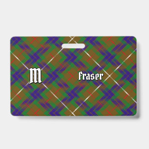 Clan Fraser Hunting Tartan Badge ID Badge