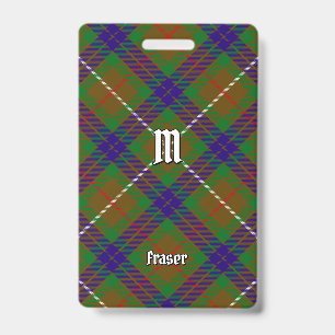 Clan Fraser Hunting Tartan Badge ID Badge