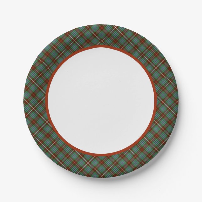 Clan Fraser Hunting Tartan Border Paper Plate (Front)
