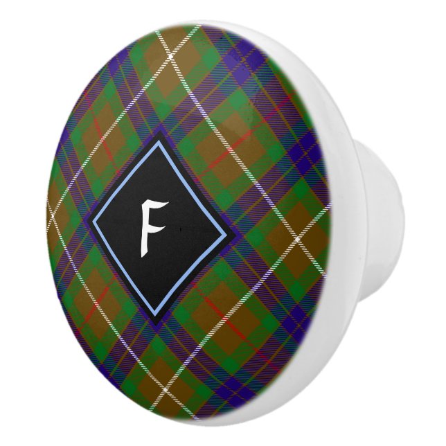 Clan Fraser Hunting Tartan Ceramic Knob (Right)