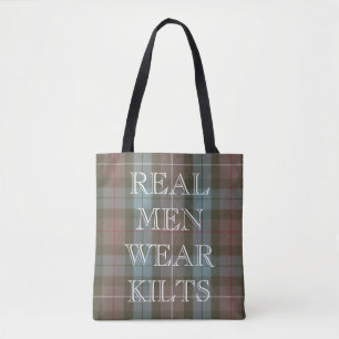 Clan Fraser Hunting Tartan Weathered Custom Text Tote Bag
