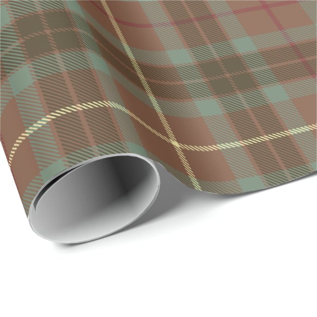 Clan Fraser Hunting Weathered Tartan Wrapping Paper (Roll Corner)