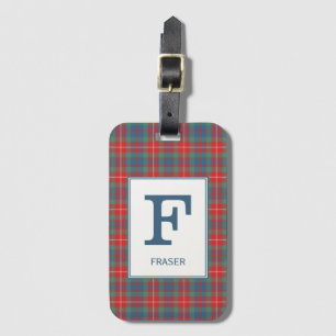 Clan Fraser of Lovat Ancient Tartan Monogrammed Luggage Tag