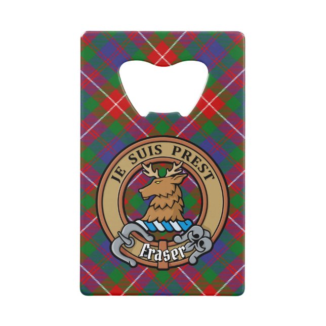 Clan Fraser of Lovat Crest over Tartan (Front)