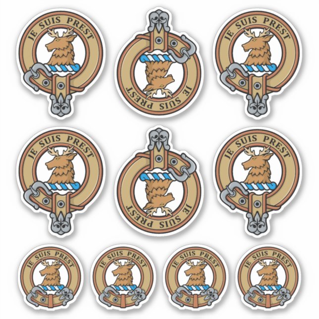 Clan Fraser of Lovat Crest Sticker Set (Front)