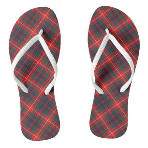 Clan Fraser of Lovat Tartan Red and Blue Plaid Jandals