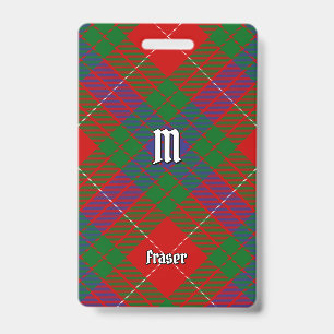 Clan Fraser Tartan Badge ID Badge