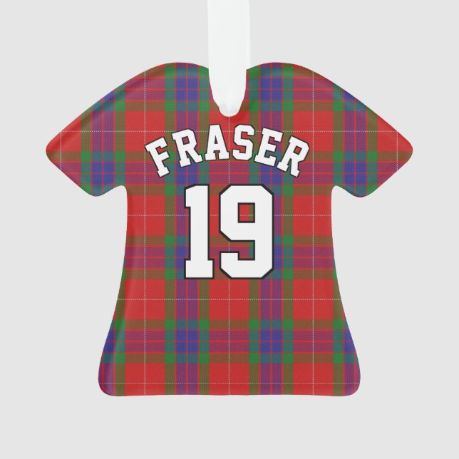 Clan Fraser Tartan Christmas Jersey Ornament (Back)