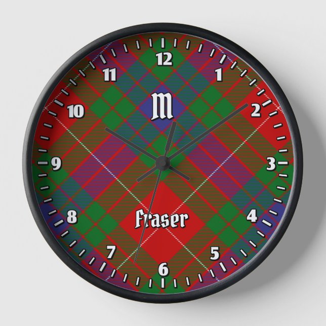 Clan Fraser Tartan Large Clock (Front)