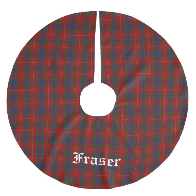 Clan Fraser Tartan Plaid Tree Skirt (Front)