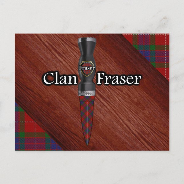 Clan Fraser Tartan Sgian Dubh Blade Postcard (Front)