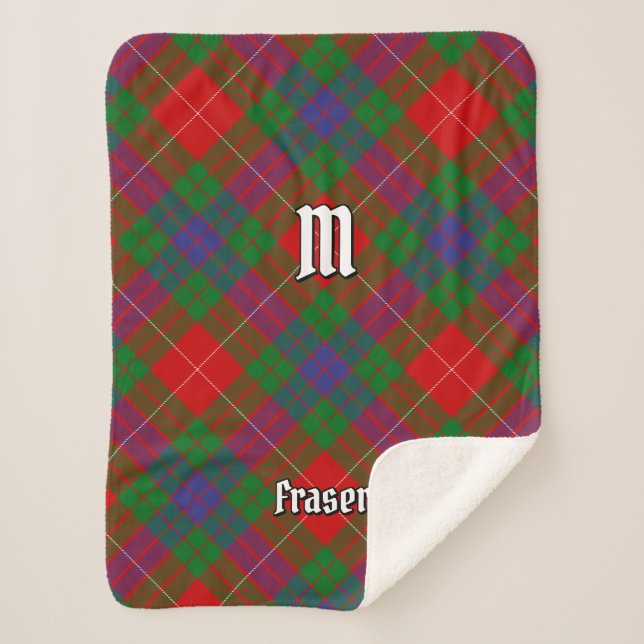 Clan Fraser Tartan Sherpa Blanket (Front)