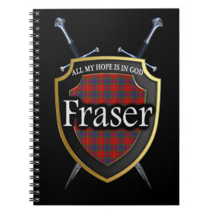 Clan Fraser Tartan Shield & Swords Notebook