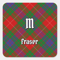 Clan Fraser Tartan Square Sticker