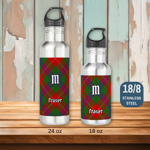 Clan Fraser Tartan Stainless Steel Water Bottle