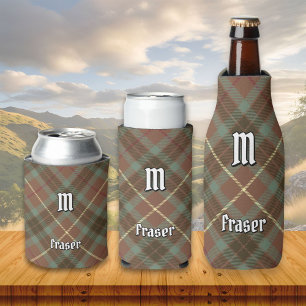 Clan Fraser Weathered Hunting Tartan Can Cooler