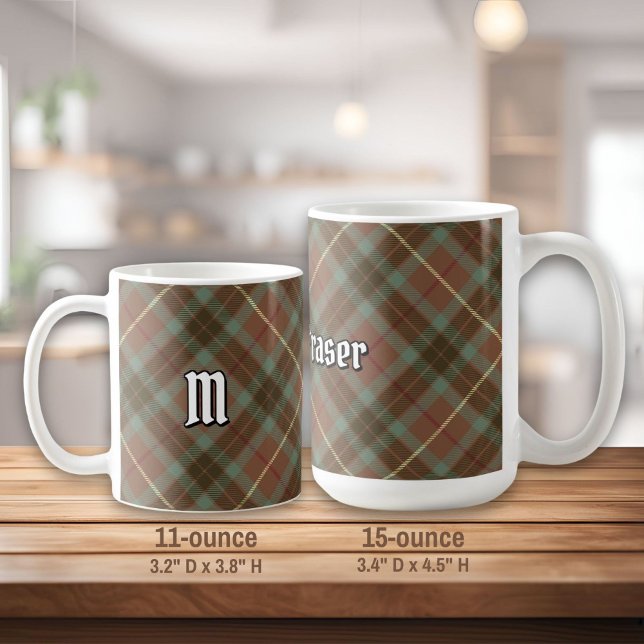 Clan Fraser Weathered Hunting Tartan Coffee Mug (Creator Uploaded)