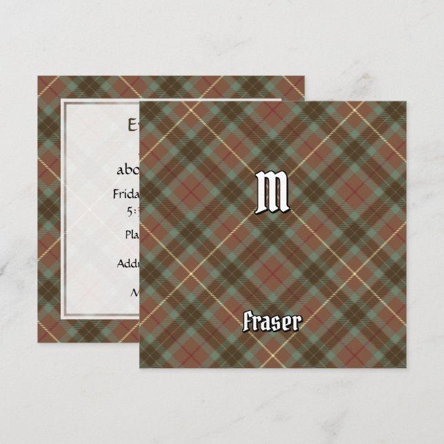 Clan Fraser Weathered Hunting Tartan Invitation (Front/Back)