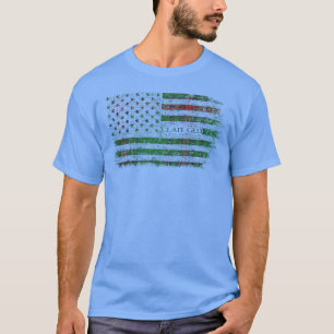 Clan Ged Scottish tartan US flag kilt Scotland T-Shirt
