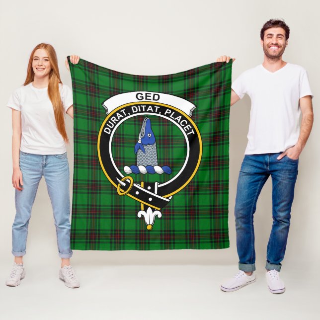 Clan Ged Tartan Plaid Fleece Blanket (In Situ)